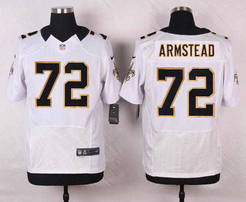 Men's New Orleans Saints #72 Terron Armstead White Road Elite Jersey