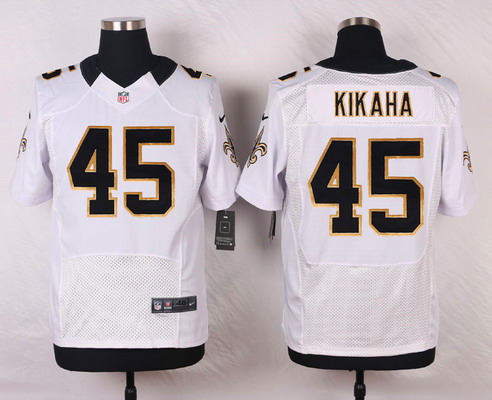 Men's New Orleans Saints #45 Hau'oli Kikaha White Road Elite Jersey