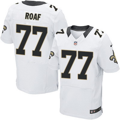 Men's New Orleans Saints Throwback Player #77 Willie Roaf White Road Elite Jersey