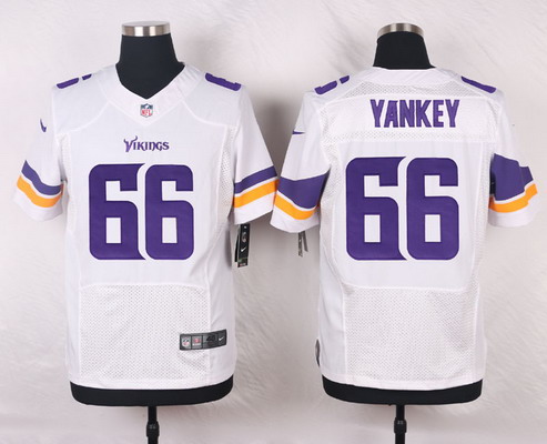 Men's Minnesota Vikings #66 David Yankey White Road Elite Jersey