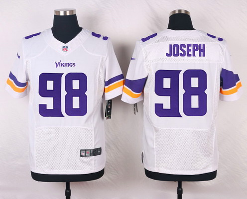 Men's Minnesota Vikings #98 Linval Joseph White Road Elite Jersey