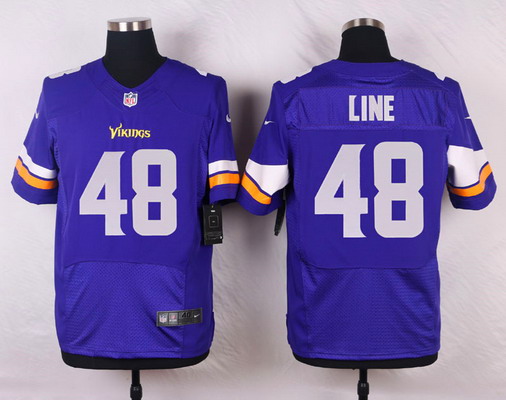 Men's Minnesota Vikings #48 Zach Line Purple Team Color Elite Jersey