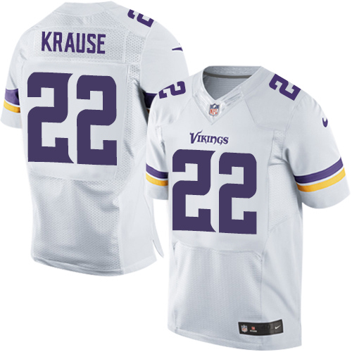 Men's Minnesota Vikings Throwback Player #22 Paul Krause Nike White Elite Jersey