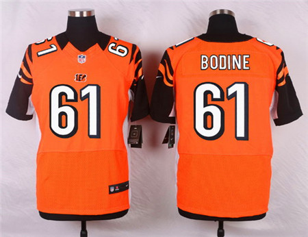 Men's Cincinnati Bengals #61 Russell Bodine Orange Alternate Elite Jersey
