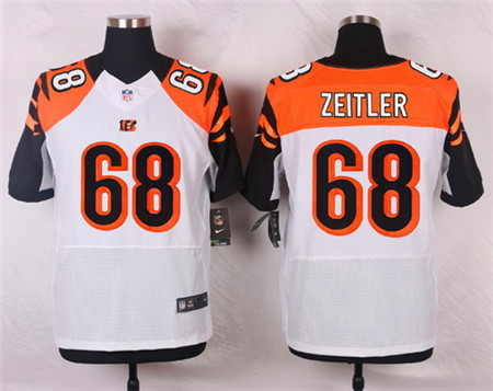 Men's Cincinnati Bengals #68 Kevin Zeitler White Road Elite Jersey