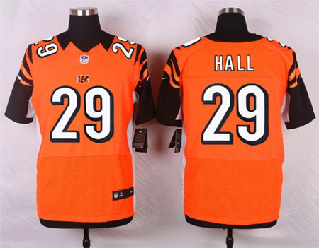 Men's Cincinnati Bengals #29 Leon Hall Orange Alternate Elite Jersey
