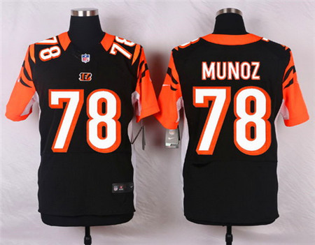 Men's Cincinnati Bengals #78 Anthony Munoz Black Team Color Elite Jersey