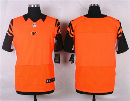 Men's Cincinnati Bengals Blank Orange Alternate Elite Jersey