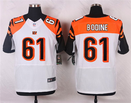 Men's Cincinnati Bengals #61 Russell Bodine White Road Elite Jersey