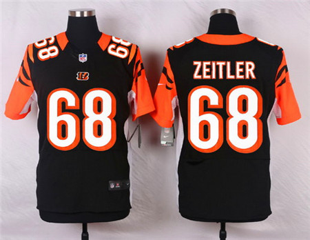 Men's Cincinnati Bengals #68 Kevin Zeitler Black Team Color Elite Jersey