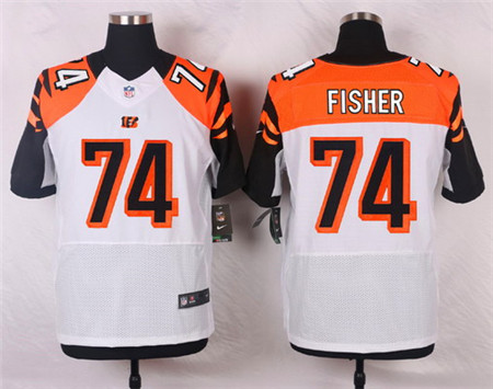Men's Cincinnati Bengals #74 Jake Fisher White Road Elite Jersey