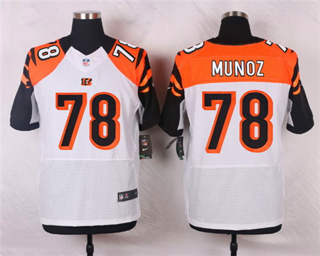 Men's Cincinnati Bengals #78 Anthony Munoz White Road Elite Jersey