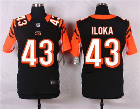 Men's Cincinnati Bengals #43 Leon Hall Black Team Color Elite Jersey
