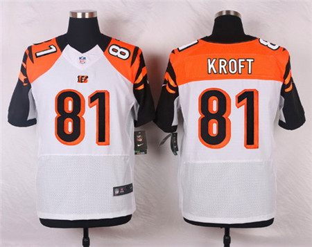 Men's Cincinnati Bengals #81 Tyler Kroft White Road Elite Jersey