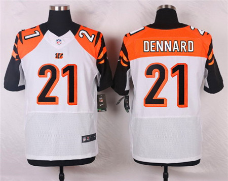 Men's Cincinnati Bengals #21 Darqueze Dennard White Road Elite Jersey