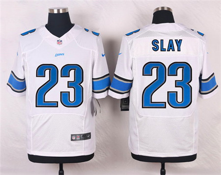 Men's Detroit Lions #23 Darius Slay White Road Elite Jersey