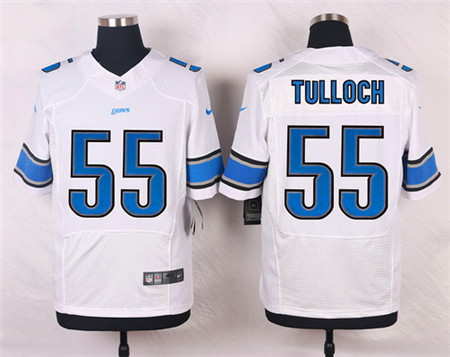 Men's Detroit Lions #55 Stephen Tulloch White Road Elite Jersey