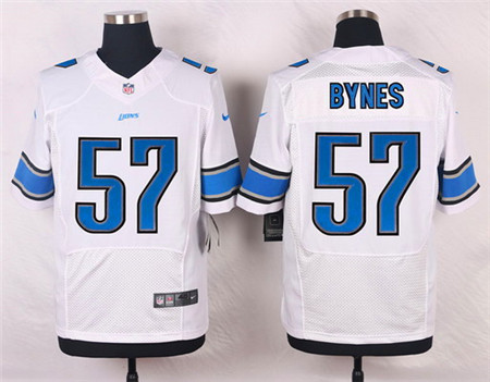 Men's Detroit Lions #57 Josh Bynes White Road Elite Jersey