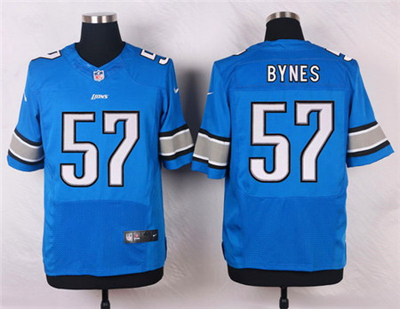Men's Detroit Lions #57 Josh Bynes Light Blue Team Color Elite Jersey
