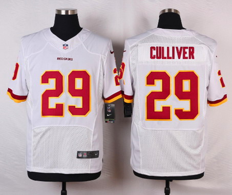 Men's Washington Redskins #29 Chris Culliver White Road NFL Nike Elite Jersey
