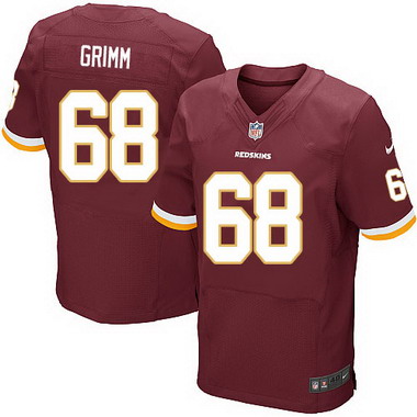 Men's Washington Redskins #68 Russ Grimm Burgundy Red Team Color NFL Nike Elite Jersey