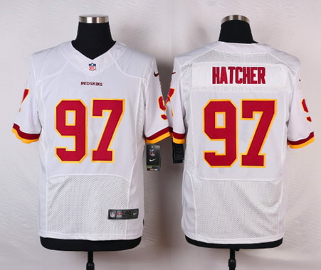 Men's Washington Redskins #97 Jason Hatcher White Road NFL Nike Elite Jersey