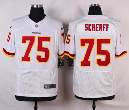 Men's Washington Redskins #75 Brandon Scherff White Road NFL Nike Elite Jersey