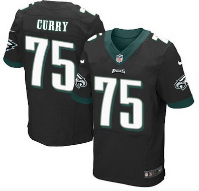 Men's Philadelphia Eagles #75 Vinny Curry Black Alternate NFL Nike Elite Jersey