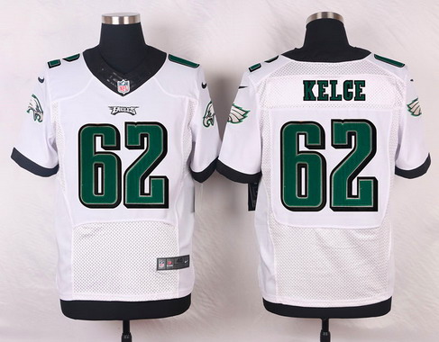 Men's Philadelphia Eagles #62 Jason Kelce White Road NFL Nike Elite Jersey