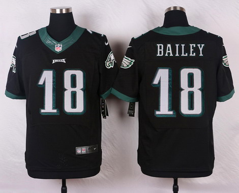 Men's Philadelphia Eagles #18 Rasheed Bailey Black Alternate NFL Nike Elite Jersey