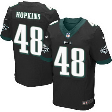 Men's Philadelphia Eagles Retired Player #48 Wes Hopkins Black Elite Jersey