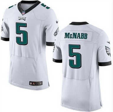 Men's Philadelphia Eagles Retired Player #5 Donovan McNabb White Elite Jersey