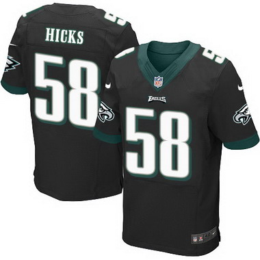 Men's Philadelphia Eagles #58 Jordan Hicks Black Alternate NFL Nike Elite Jersey