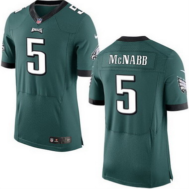 Men's Philadelphia Eagles Retired Player #5 Donovan McNabb Midnight Green Elite Jersey
