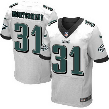 Men's Philadelphia Eagles Retired Player #31 Wilbert Montgomery White Elite Jersey