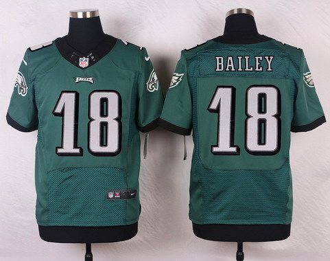 Men's Philadelphia Eagles #18 Rasheed Bailey Midnight Green Team Color NFL Nike Elite Jersey