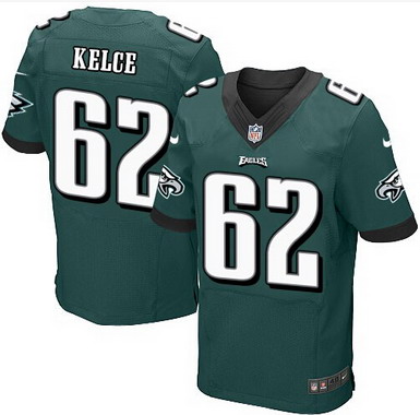 Men's Philadelphia Eagles #62 Jason Kelce Midnight Green Team Color NFL Nike Elite Jersey