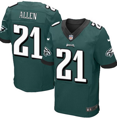 Men's Philadelphia Eagles Retired Player #21 Eric Allen Midnight Green Elite Jersey