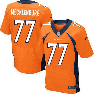 Men's Denver Broncos Retired Player #77 Karl Mecklenburg Orange  Elite Jersey