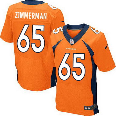 Men's Denver Broncos Retired Player #65 Gary Zimmerman Orange Elite Jersey