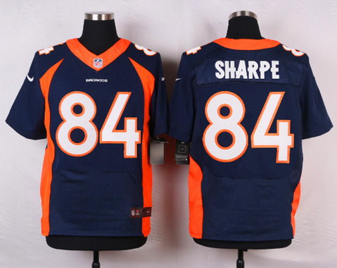 Men's Denver Broncos Retired Player #84 Shannon Sharpe Navy Blue Elite Jersey