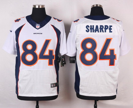 Men's Denver Broncos Retired Player #84 Shannon Sharpe White Elite Jersey