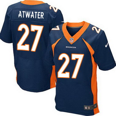 Men's Denver Broncos Retired Player #27 Steve Atwater Navy Blue Elite Jersey