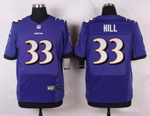 Men's Baltimore Ravens #33 Will Hill Purple Team Color NFL Nike Elite Jersey