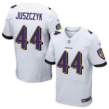 Men's Baltimore Ravens #44 Kyle Juszczyk White Road NFL Nike Elite Jersey
