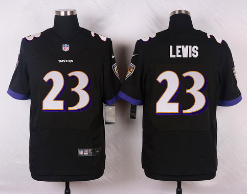 Men's Baltimore Ravens #23 Kendrick Lewis Black Alternate NFL Nike Elite Jersey