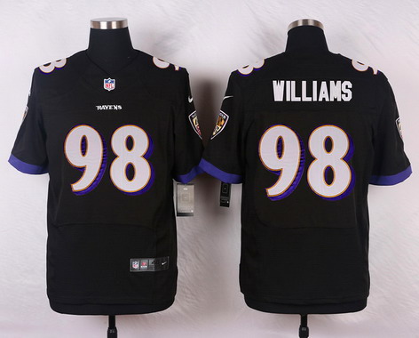 Men's Baltimore Ravens #98 Brandon Williams Black Alternate NFL Nike Elite Jersey