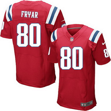 Men's New England Patriots Retired Player #80 Irving Fryar Red Nike Elite Jersey