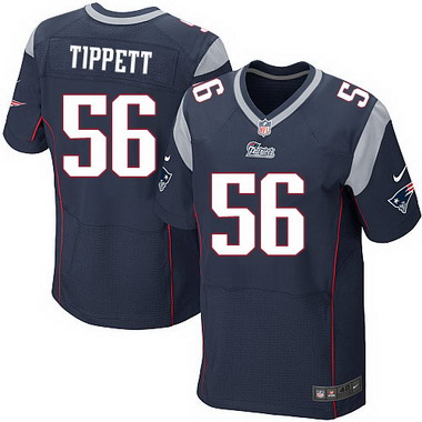 Men's New England Patriots Retired Player #56 Andre Tippett Navy Blue Elite Jersey