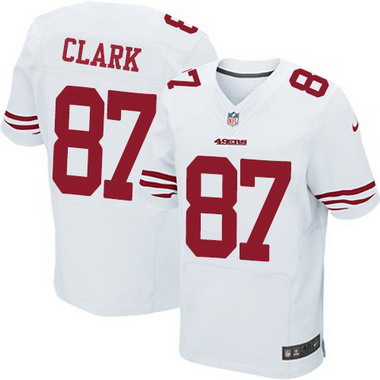 Men's San Francisco 49ers Retired Player #87 Dwight Clark White Elite ...